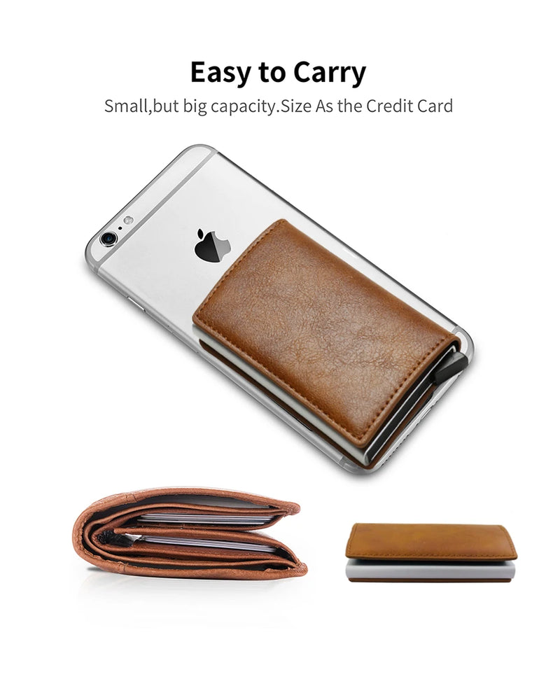 Carteira Masculina Inteligente de Alumínio e Fibra de Carbono – Segurança e Estilo no Seu Bolso