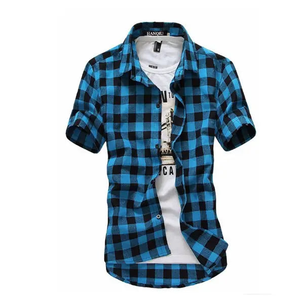 CAMISA XADREZ MASCULINA MANGA CURTA