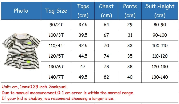 Conjunto de 2 peças de shorts de manga curta para crianças