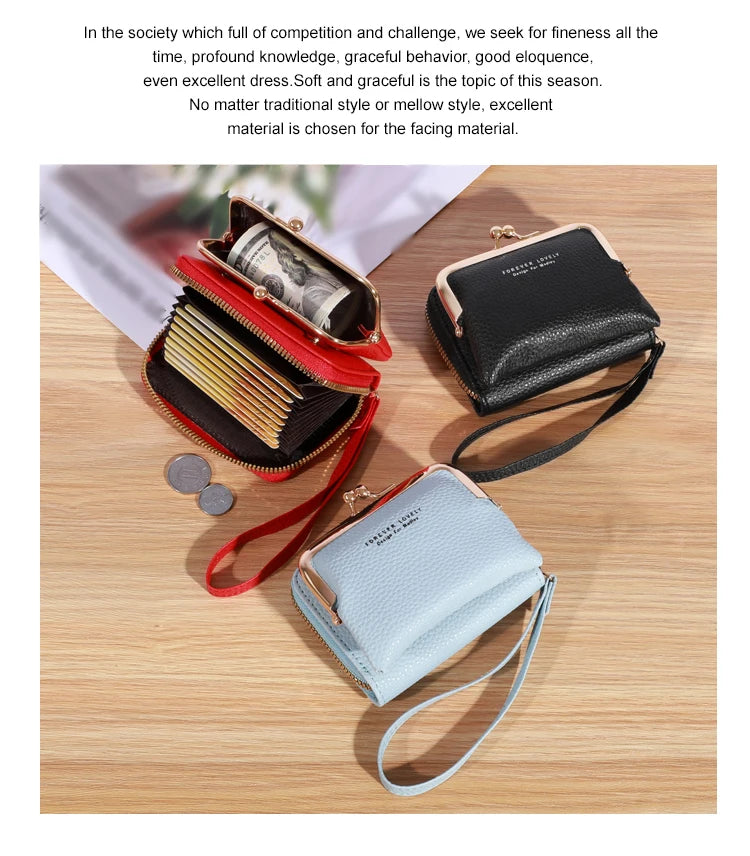Carteira Feminina Fashion com Alça de Pulso — Compacta, Moderna e Ultra Funcional!