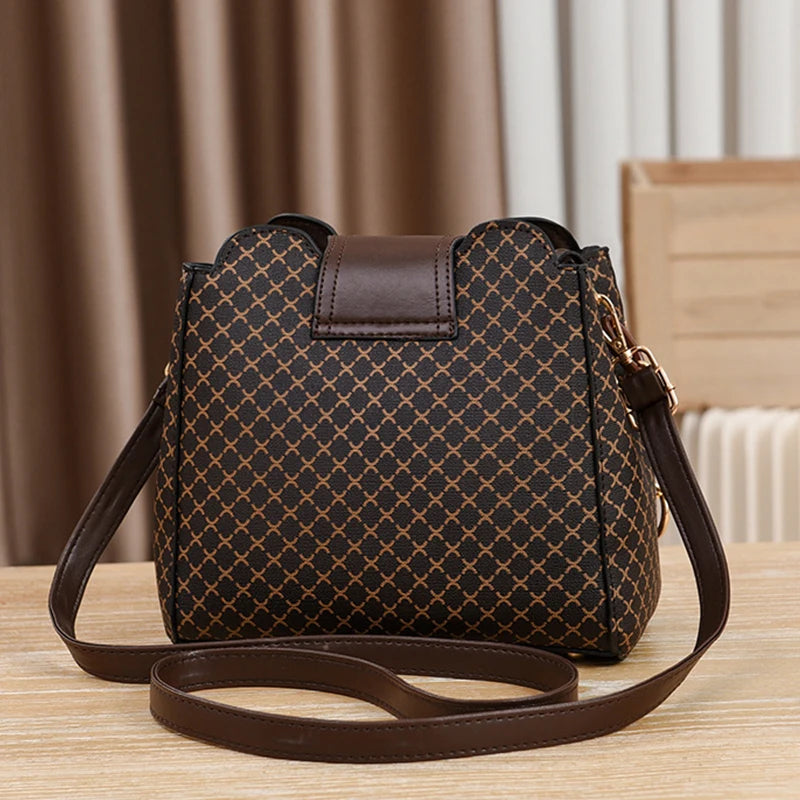 Nova bolsa feminina de luxo com design de ombro tipo balde