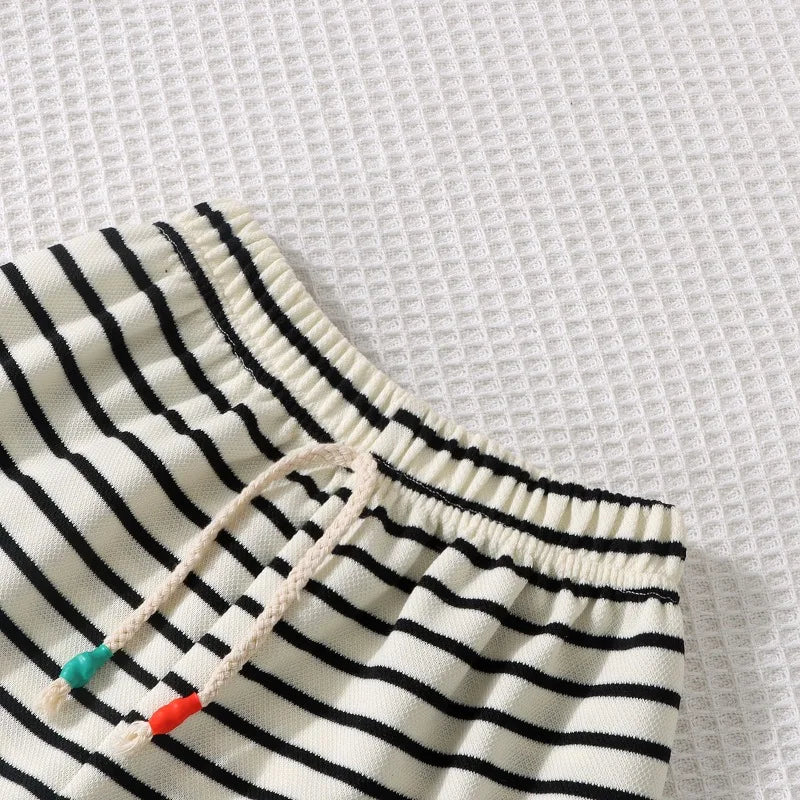 Conjunto de 2 peças de shorts de manga curta para crianças