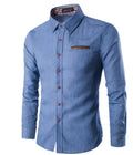 CAMISA MASCULINA MANGA LONGA - AZUL