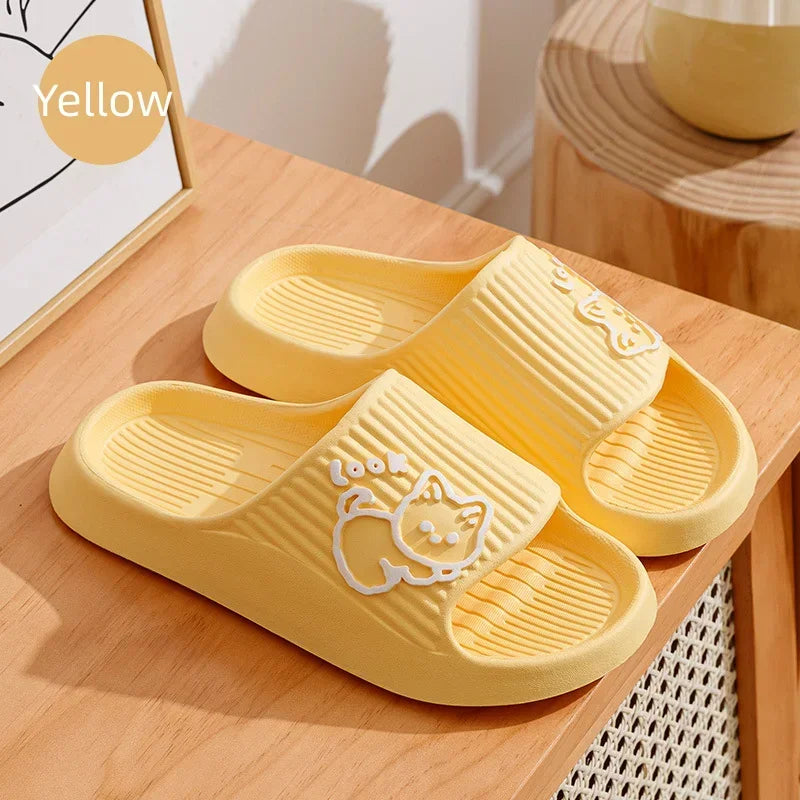 Chinelos Femininos Plataforma,  estampa de gatinho, antiderrapante