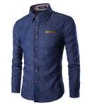 CAMISA MASCULINA MANGA LONGA - AZUL