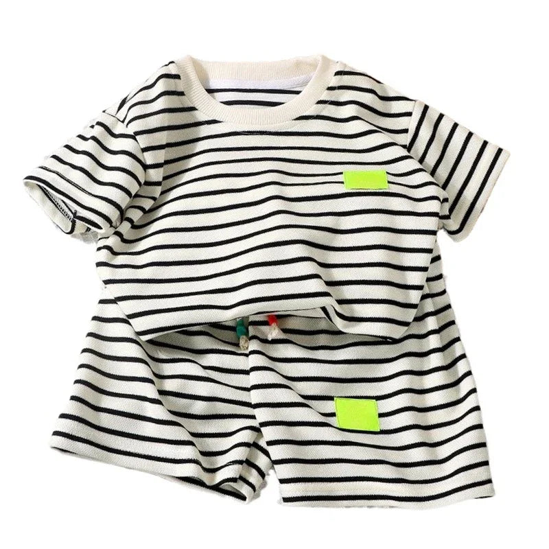 Conjunto de 2 peças de shorts de manga curta para crianças