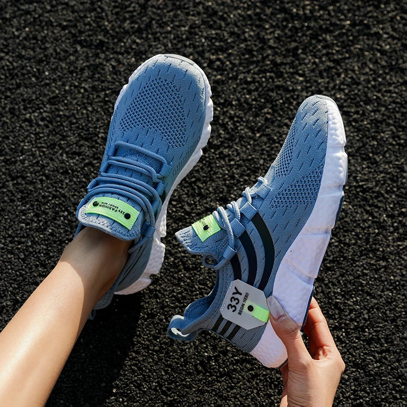 Tênis esportivos casuais masculinos, tênis leves e respiráveis, de malha preta, para corrida, atlético, para caminhada.