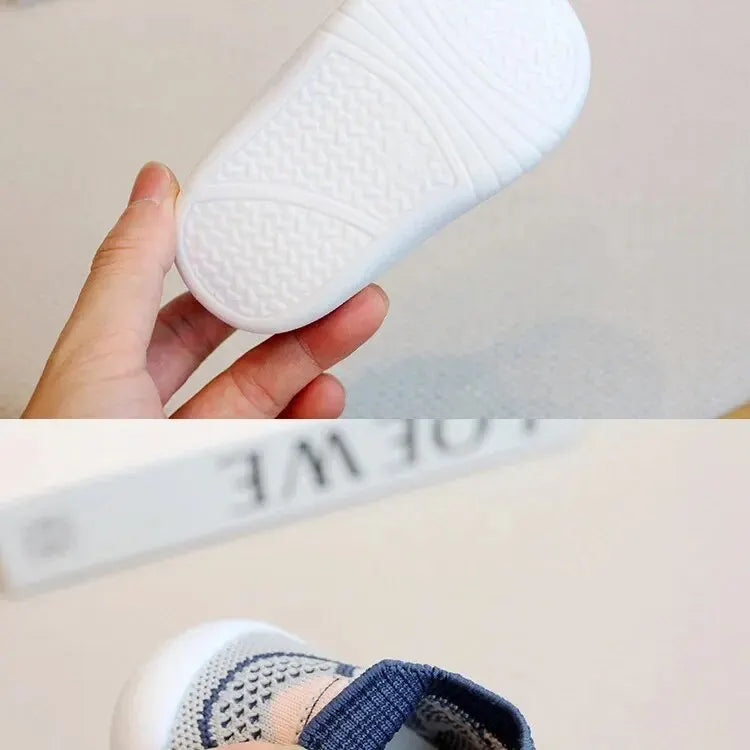 Sapatos de caminhada para bebês com sola macia e antiderrapantes
